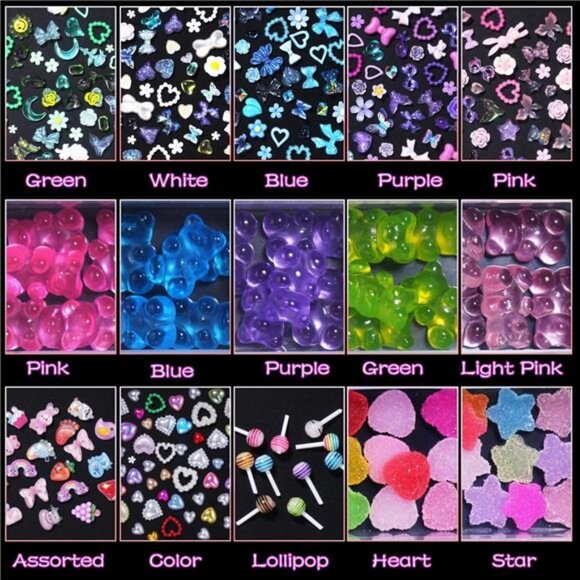 3D Bear Candy Nail Charms, Assorted Color - Picture 4 of 7